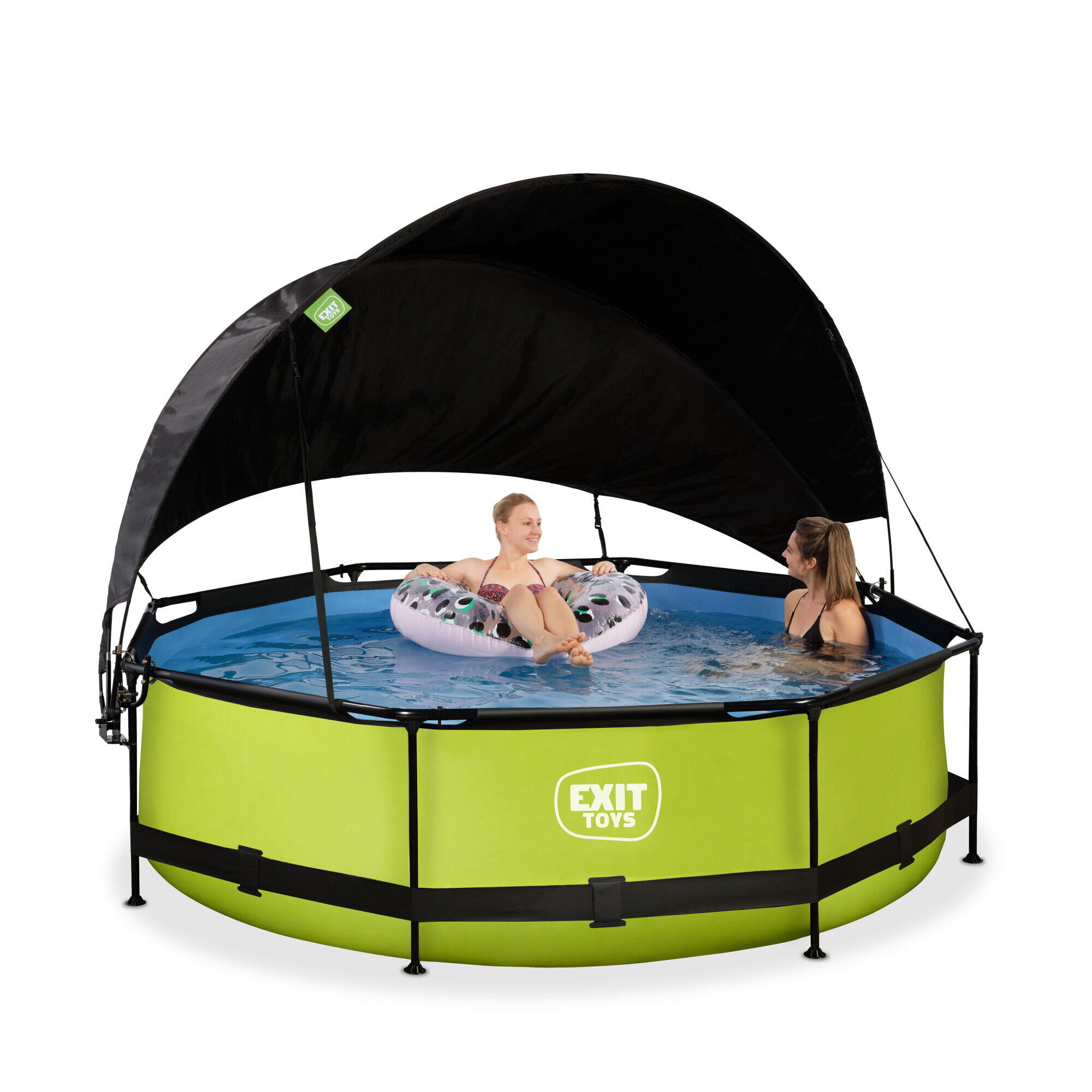 Piscina EXIT Lime ø300x76cm con pompa filtro e pensilina - verde 6/7
