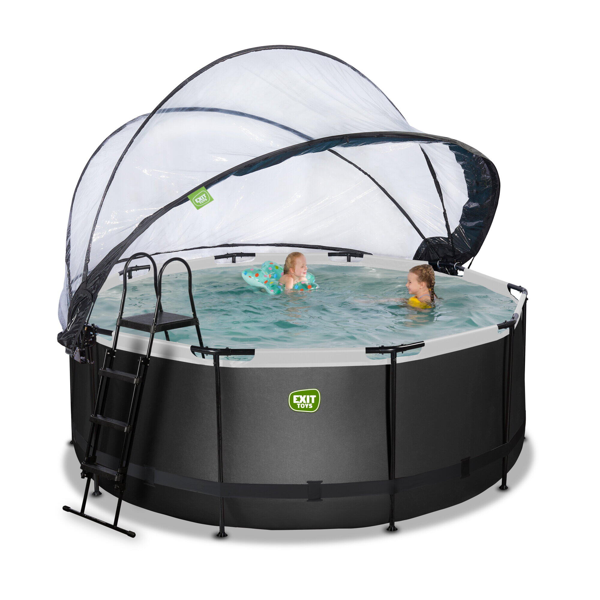 Pool ø360x122cm mit Abdeckung und Sandfilter- und Wärmepumpe 6/7