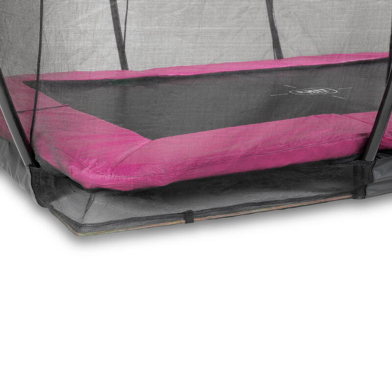 Trampoline - Silhouette Inground (incl. veiligheidsnet) - 214 x 305 cm - Roze -