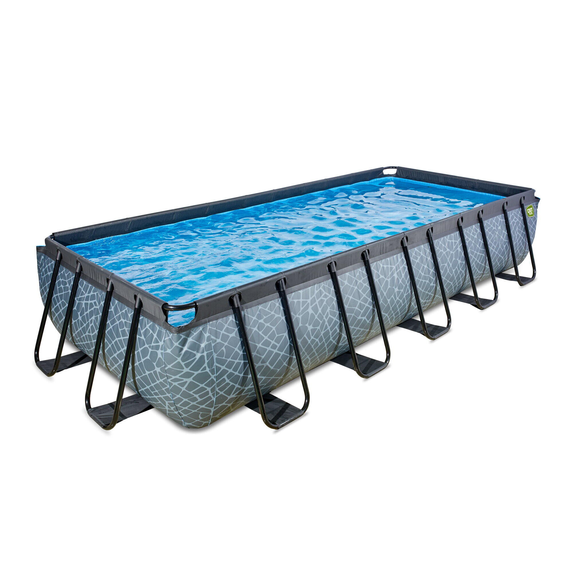 Piscina EXIT Stone 540x250x100cm con pompa filtro a sabbia - grigia 2/7
