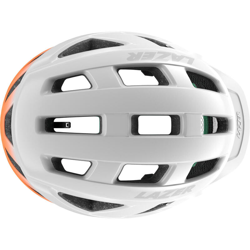 LAZER Casque de vélo Cerro KinetiCore, White Flash Orange