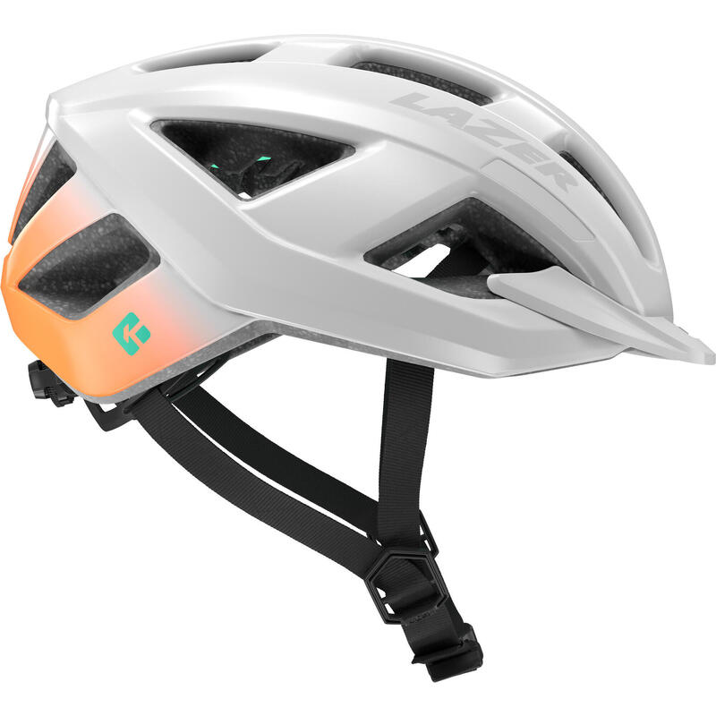 LAZER Fahrradhelm  Cerro KinetiCore, White Flash Orange