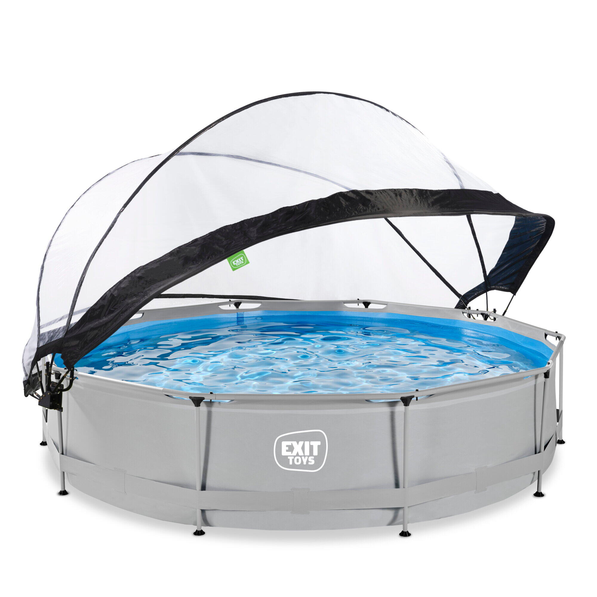 Piscina EXIT Soft Grey ø360x76cm con pompa filtro e copertura - grigio 2/7