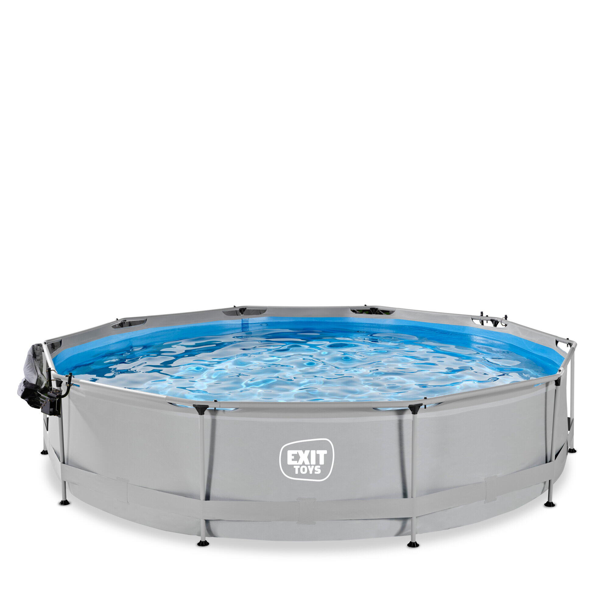 Piscina EXIT Soft Grey ø360x76cm con pompa filtro e copertura - grigio 3/7