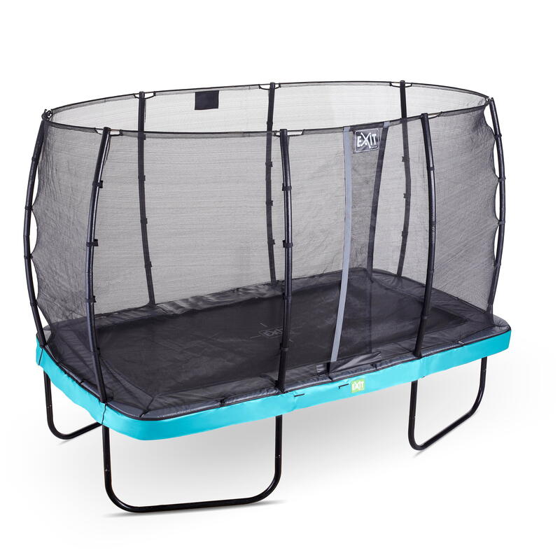 Trampoline EXIT Elegant 214x366cm avec filet de sécurité Economy - bleu