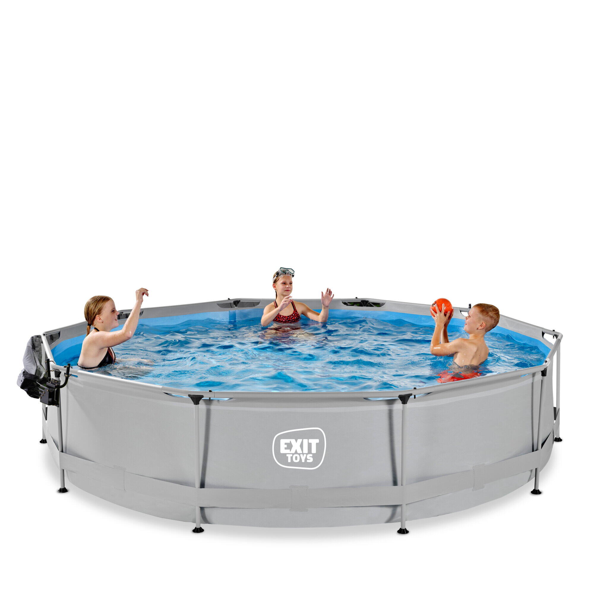 Piscina EXIT Soft Grey ø360x76cm con pompa filtro e copertura - grigio 7/7