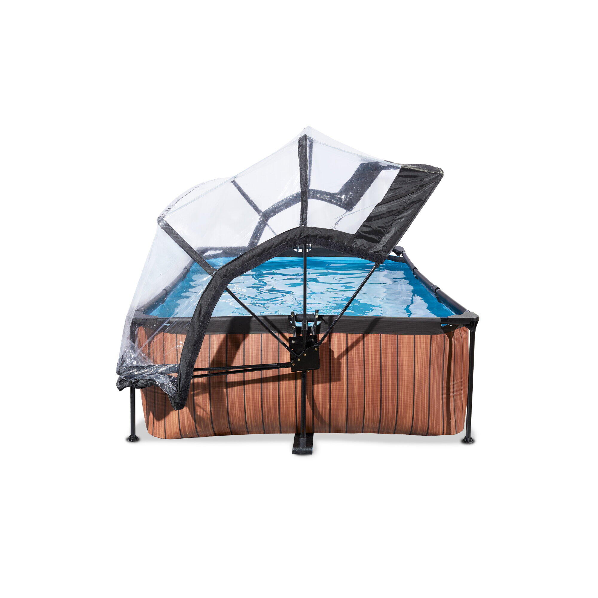 Piscine couverte 220x150x65cm avec pompe filtrante 5/7