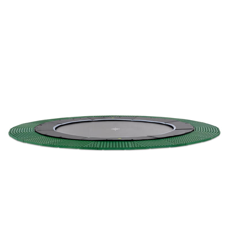 Dynamic groundlevel trampoline ø427cm met Freezone veiligheidstegels