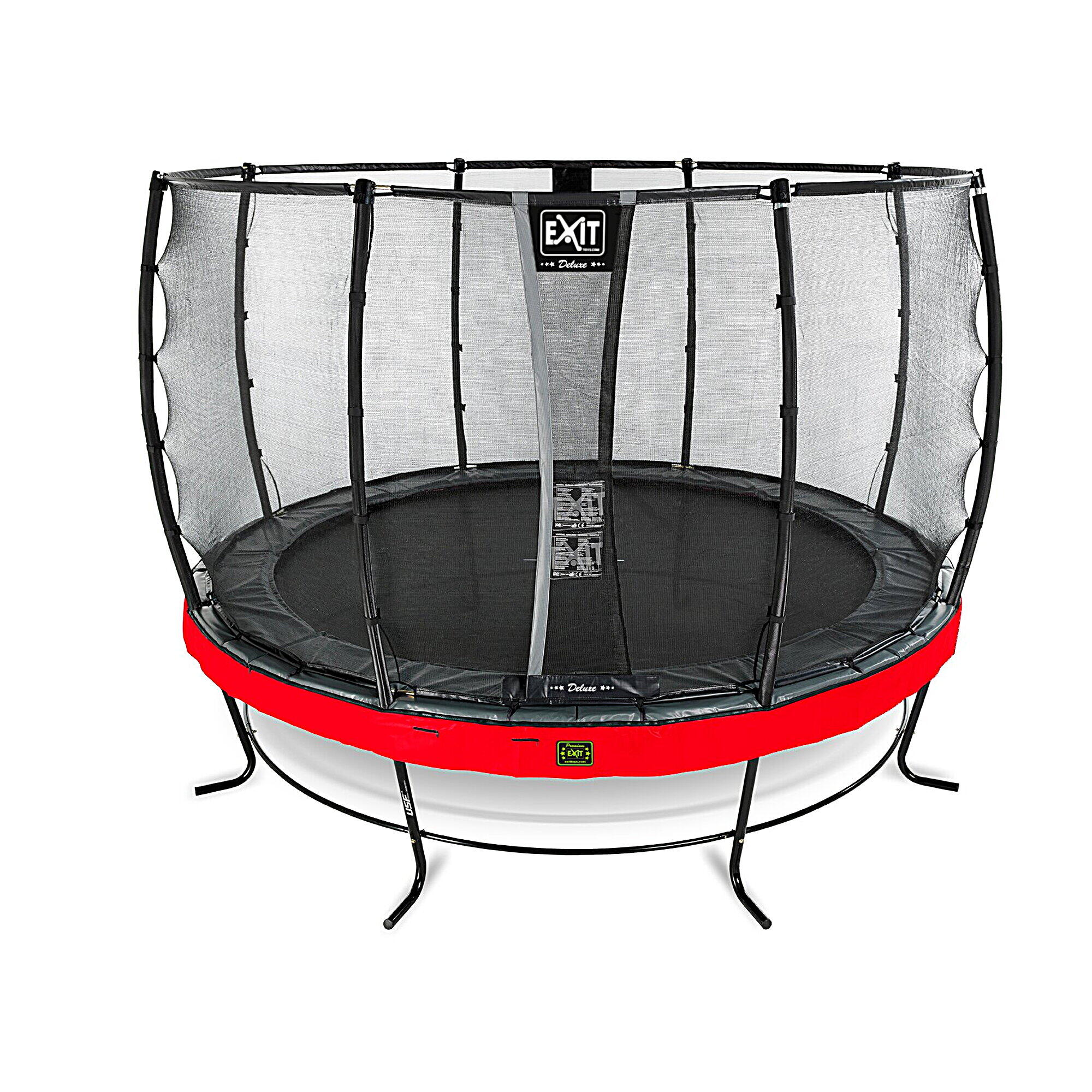 EXIT Elegant Premium trampoline ø427cm met Deluxe veiligheidsnet - rood 2/7