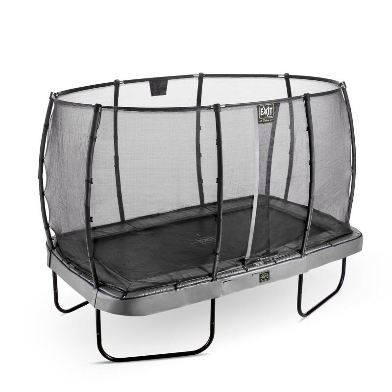 Trampoline EXIT Elegant Premium 244x427cm avec filet de sécurité Deluxe - gris