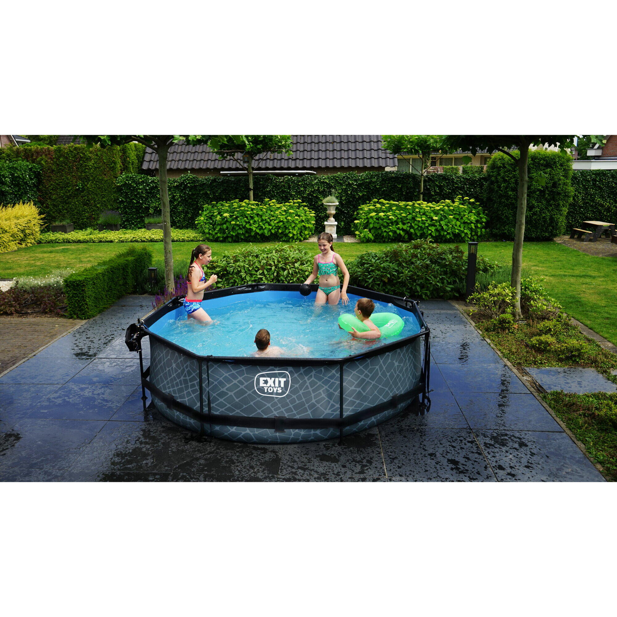 Piscine avec pompe filtrante enfant Exit Toys Stone 300 x 76 cm 7/7