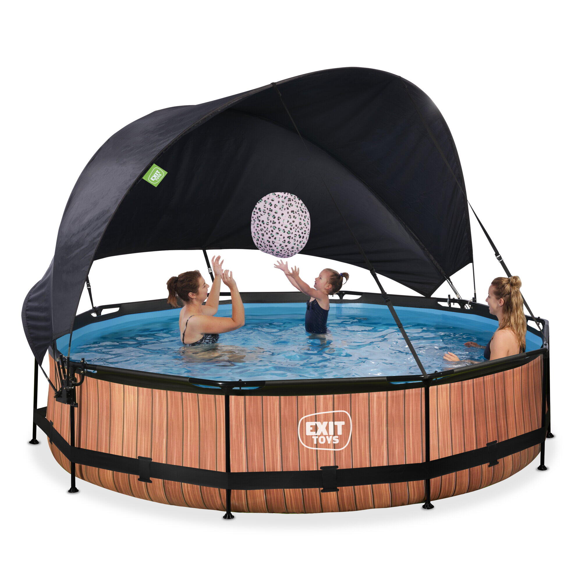 Piscine ø360x76cm avec voile d'ombrage et pompe filtrante 6/7