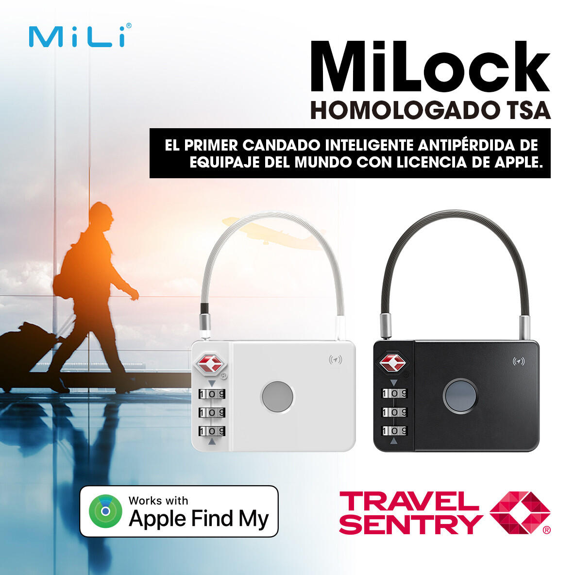 Cadenas bagage avec tracker intégré Mili 2/7