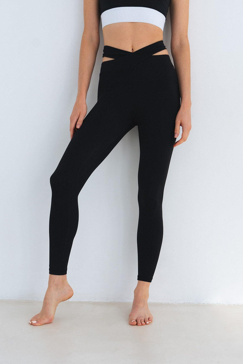 Legginsy do jogi Moonholi V-shape z długimi nogawkami 2/4