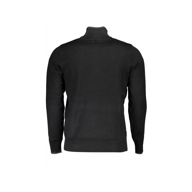 Bluza barbati cu fermoar si guler inalt negru