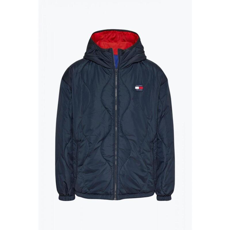 Geaca barbati reversibila cu vatelina si logo, Tommy Jeans, Bleumarin