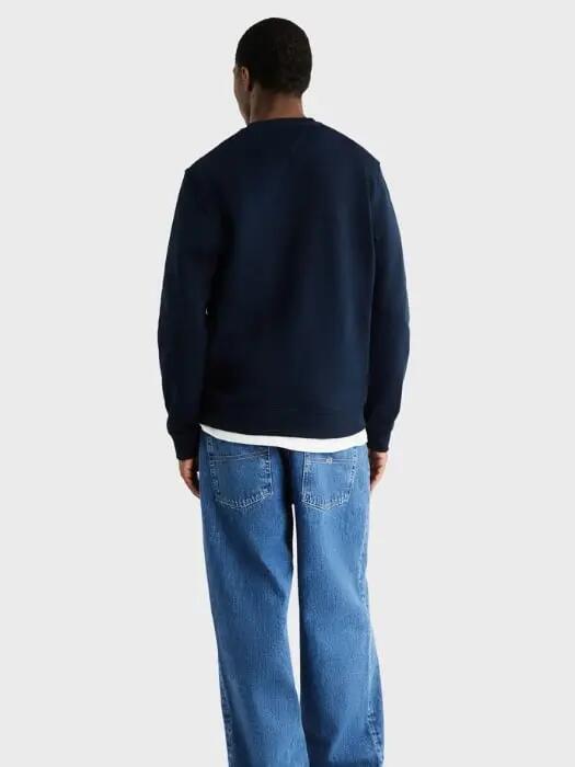 Sweat-shirt - Casual - Homme - Coupe regular, col rond, patch logo - Bleu marine 2/5