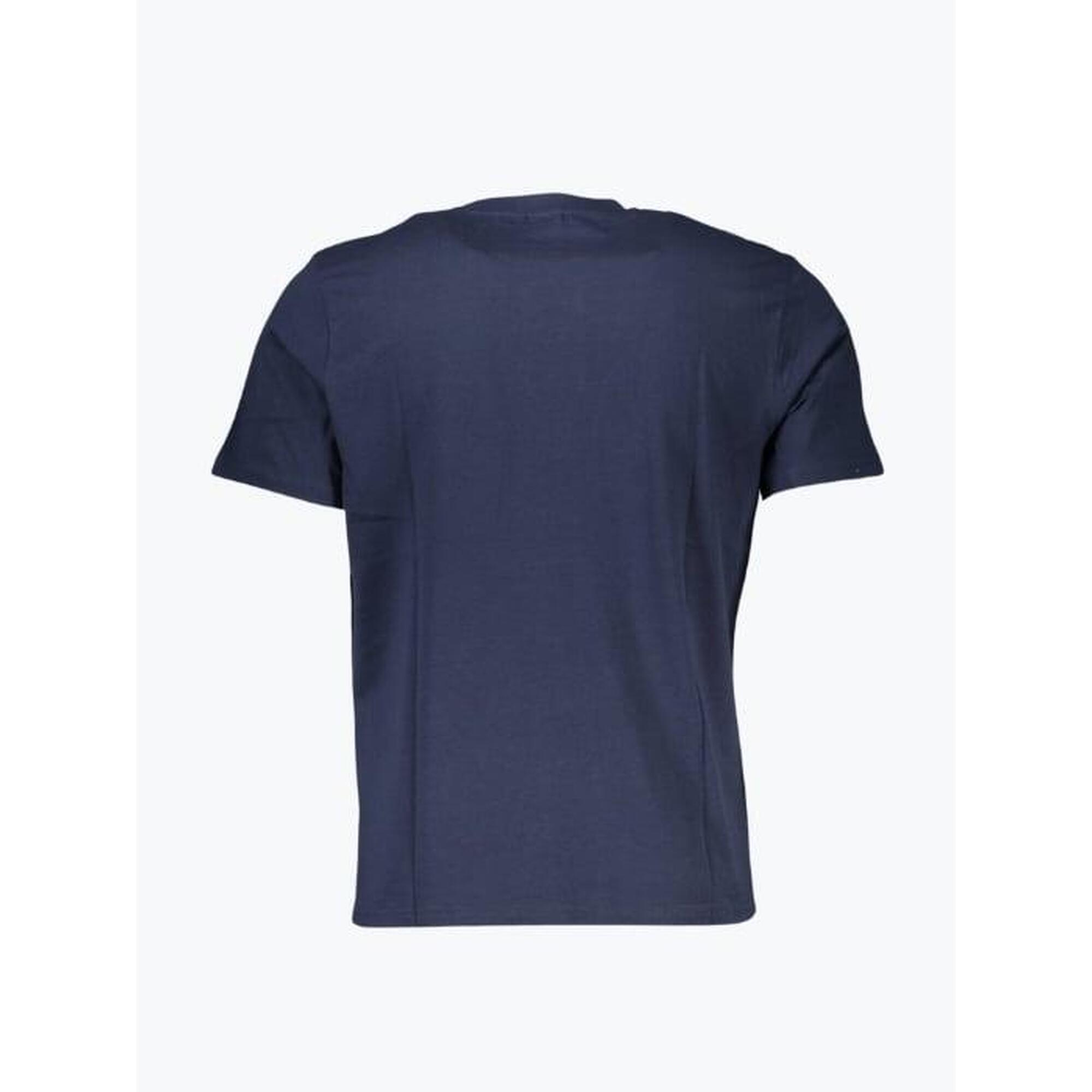 Tricou barbati din bumbac cu croiala Regular fit si imprimeu cu logo, Bleumarin