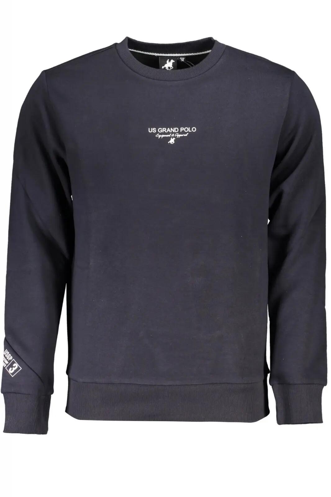 Bluza barbati cu imprimeu cu logo bleumarin 1/4