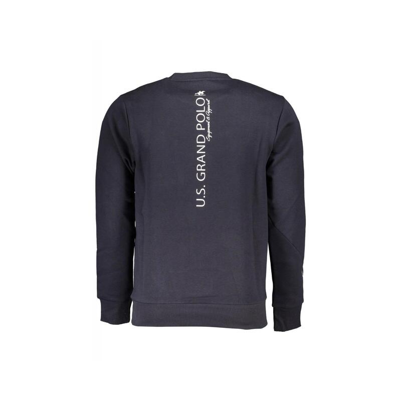 Bluza barbati cu imprimeu cu logo bleumarin