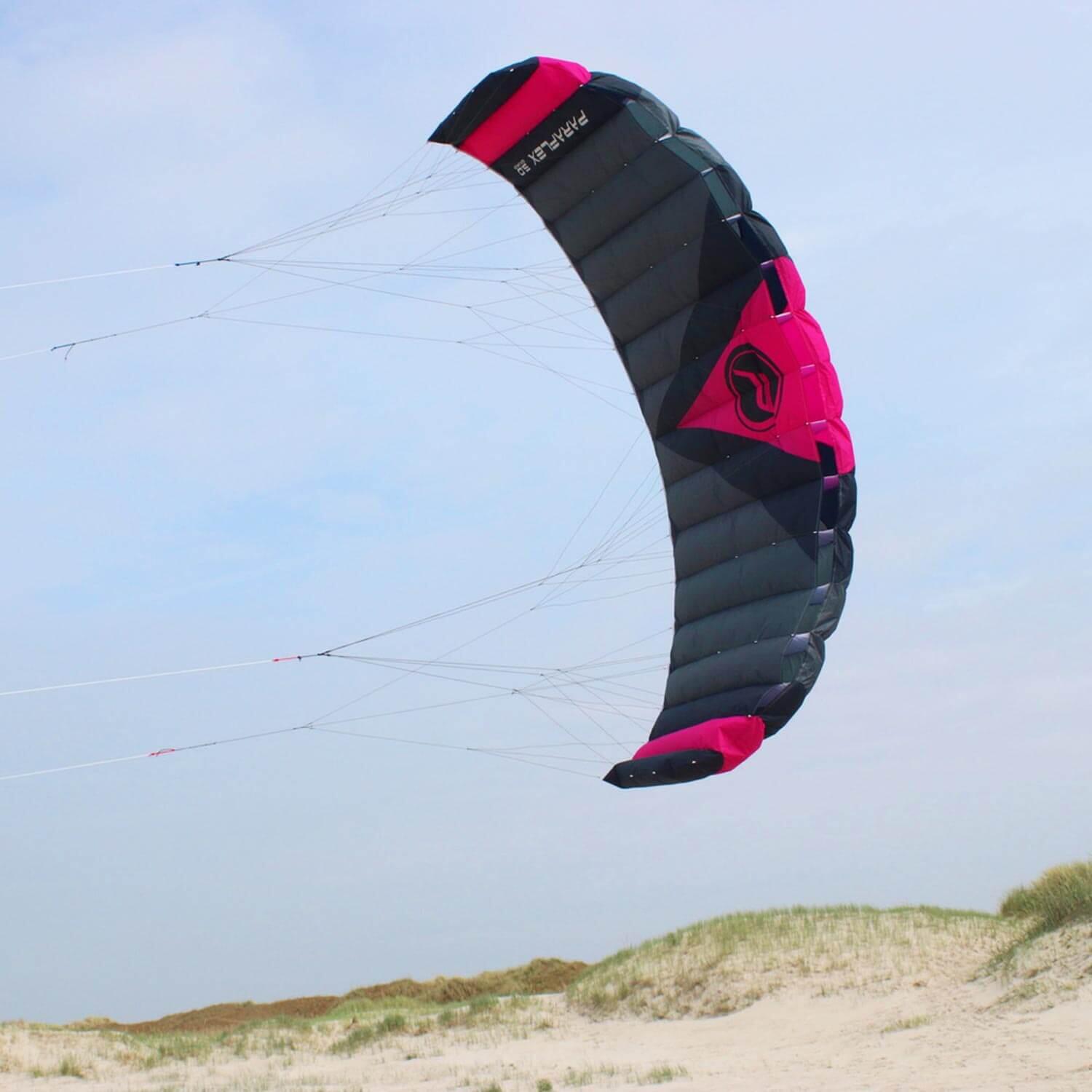 Lenkmatte Paraflex Quad 5.0 (schwarz-pink) - flugfertig inkl. Dyneemaleinen 3/7