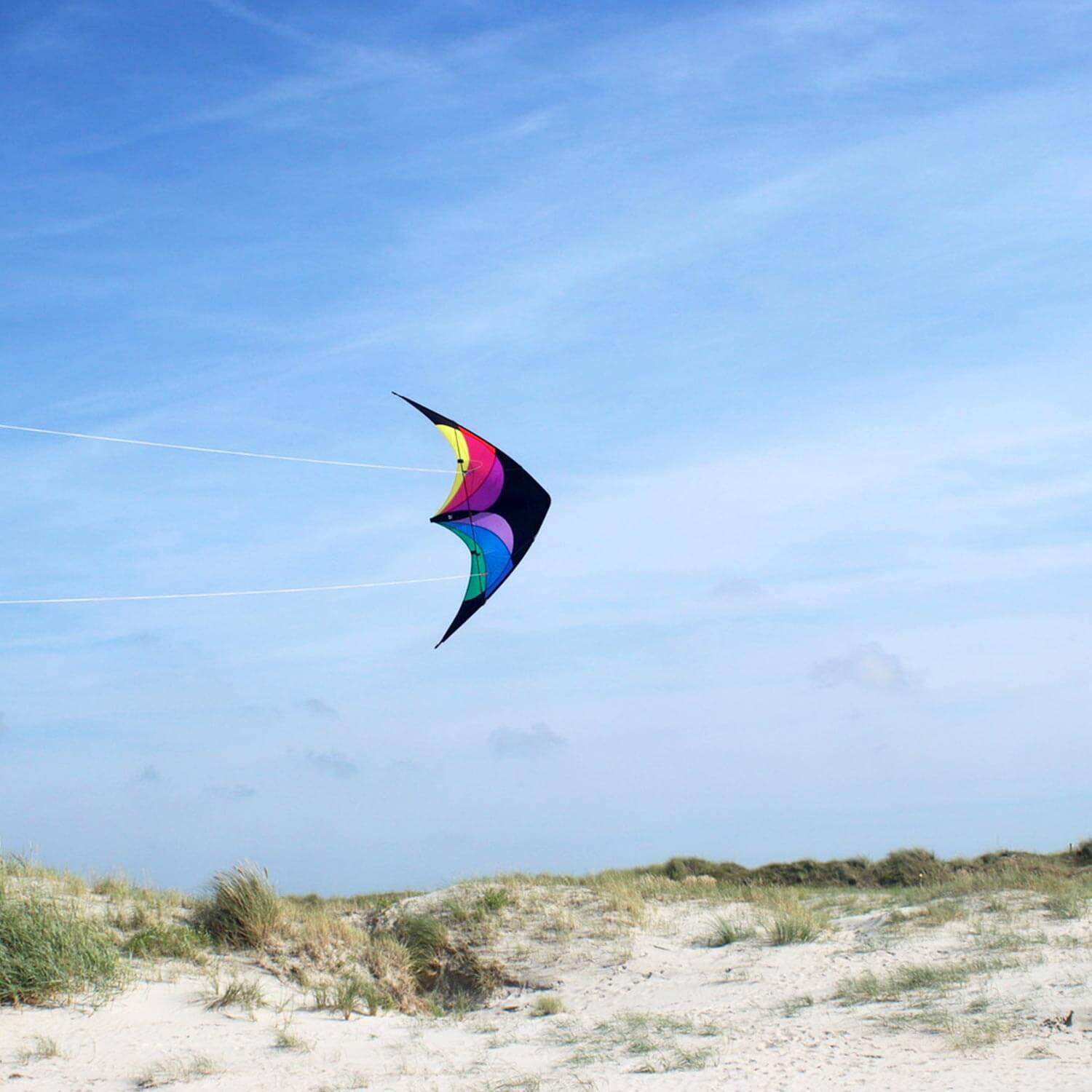 Lenkdrachen Flip (regenbogen) - flugfertig inkl. Schnüre & Lenkschlaufen 2/5