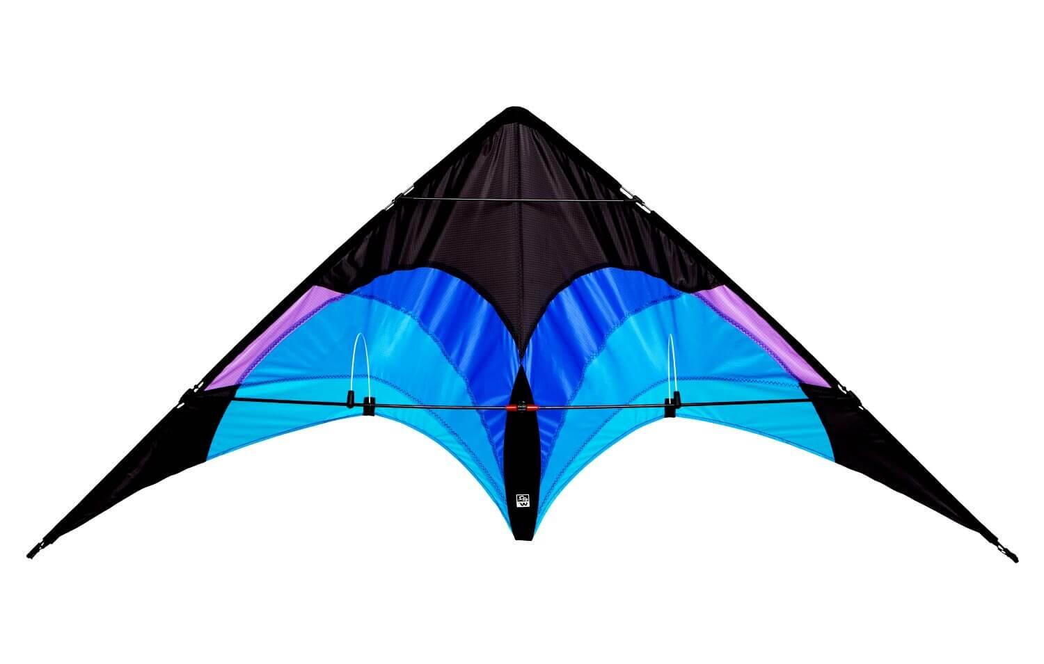 WOLKENSTÜRMER Lenkdrachen Flip (blau) - flugfertig inkl. Schnüre und Lenkschlaufen