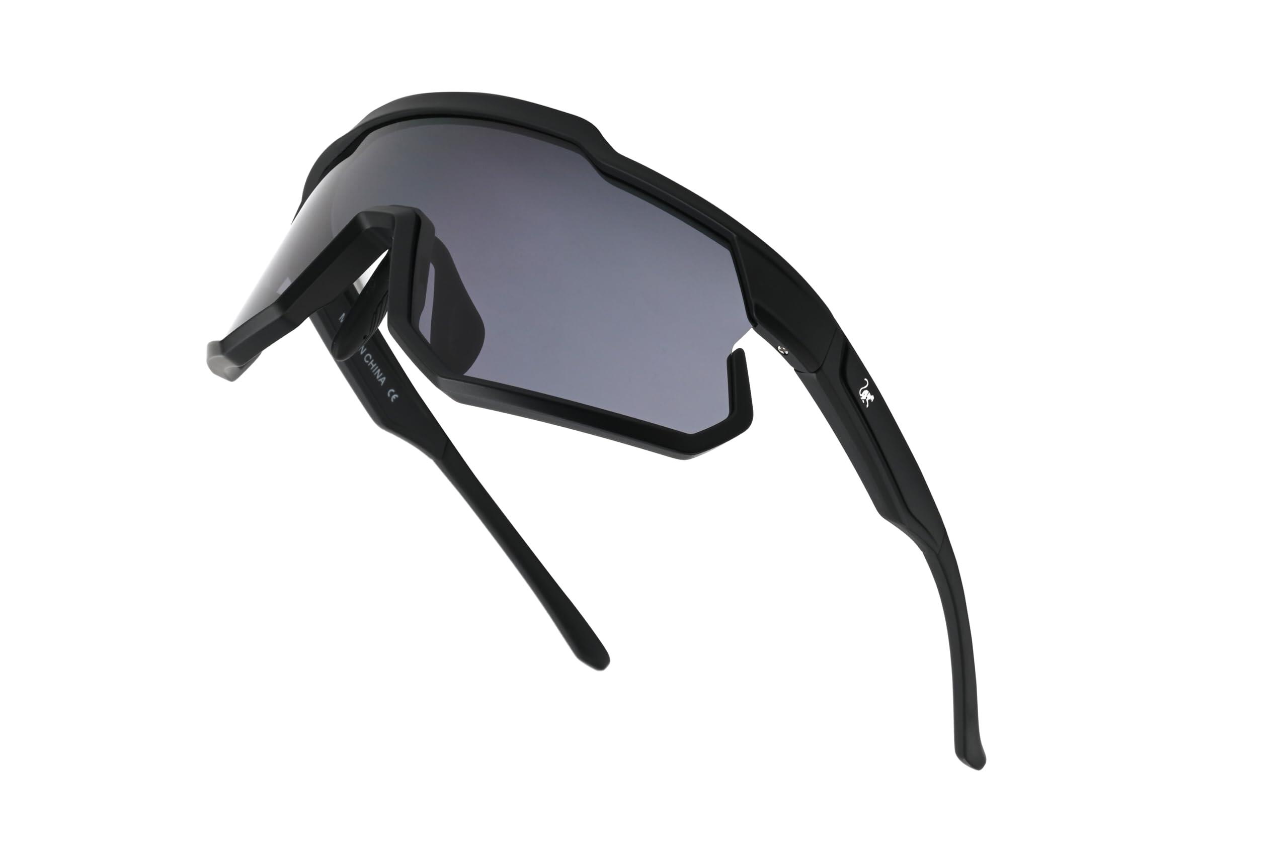 Occhiali da sole sportivi unisex - Protezione TR90 / UV400 (nero) 4/4