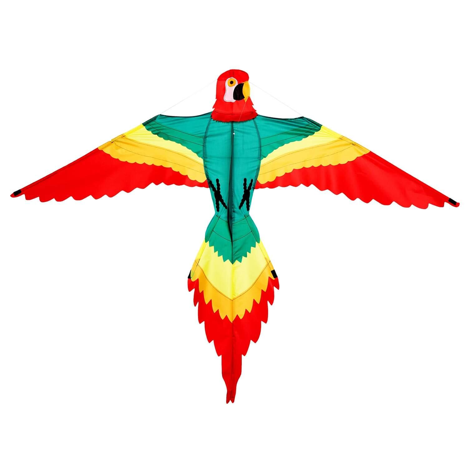 WOLKENSTÜRMER Kinderdrachen Pablo Papagei (bunt), Einleinerdrachen - flugfertig inkl. Schnur