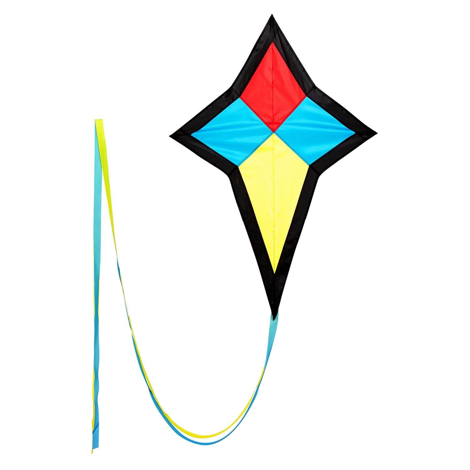WOLKENSTÜRMER Kinderdrachen Eddy Star (bunt), Einleinerdrachen - flugfertig inkl. Schnur