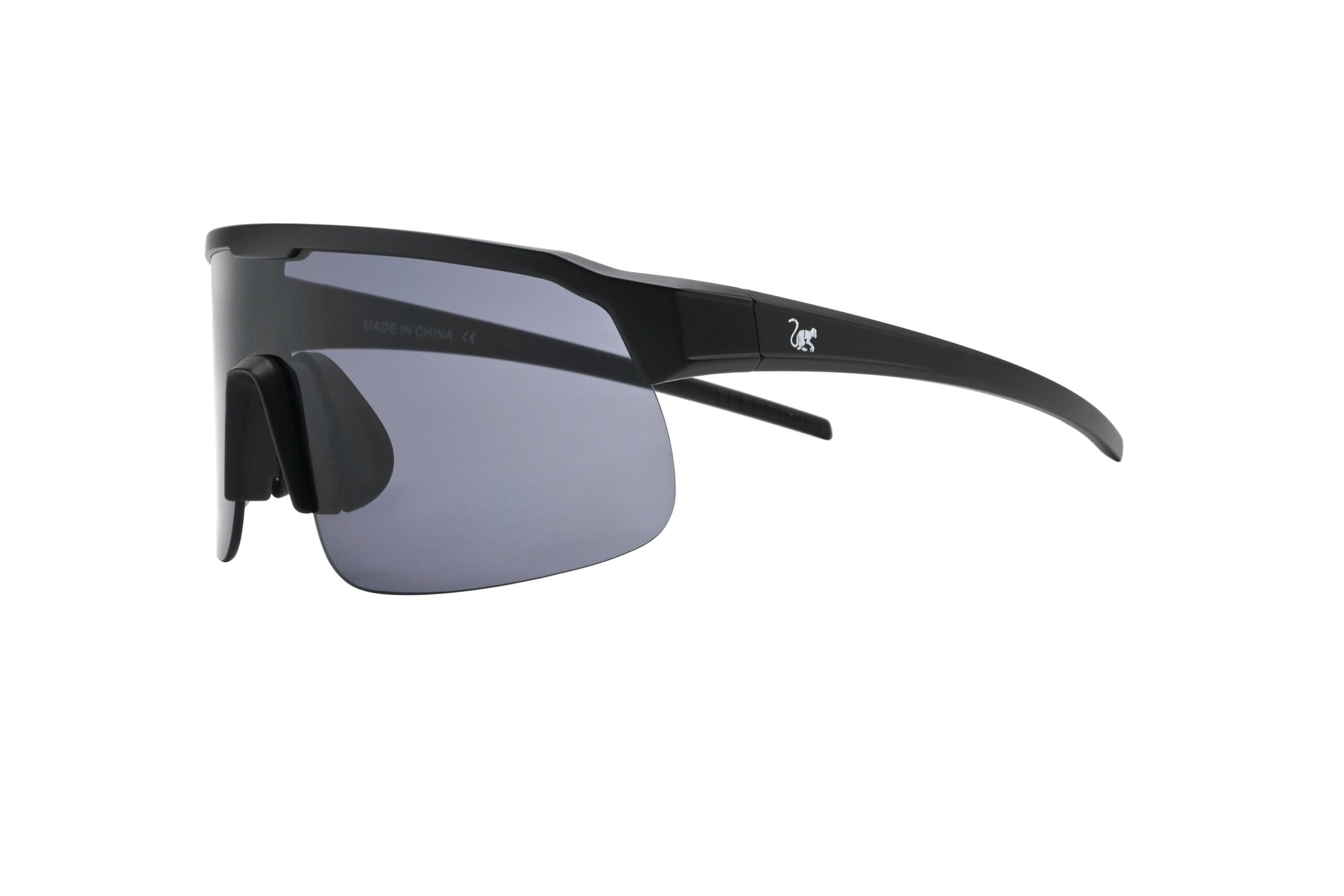 SURF MONKEY Unisex sportzonnebril – Lichtgewicht TR90 / Fietsen & Outdoor (Zwart)