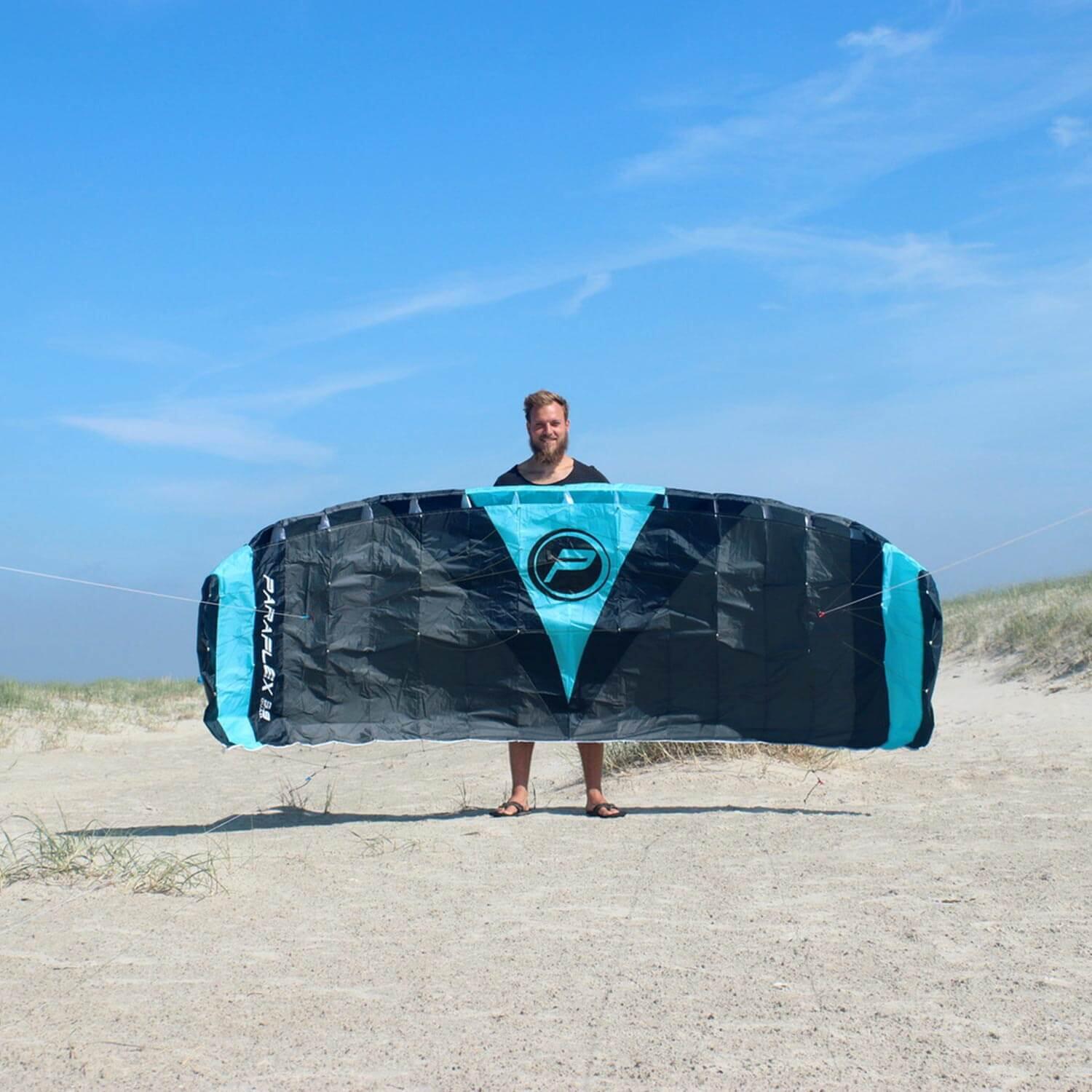 Lenkmatte Paraflex Quad 3.9 (schwarz-blau) - flugfertig inkl. Dyneemaleinen 7/7