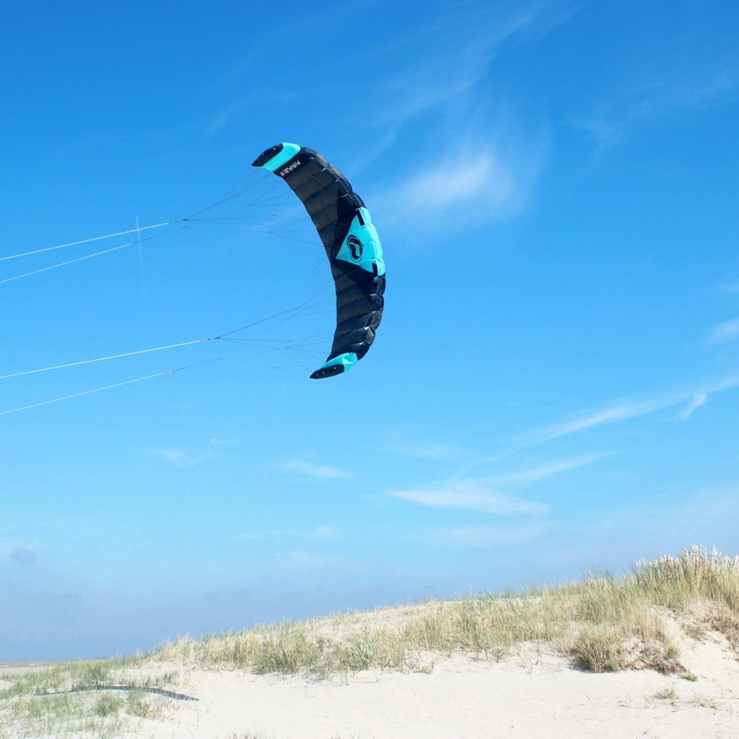 Lenkmatte Paraflex Quad 3.9 (schwarz-blau) - flugfertig inkl. Dyneemaleinen 4/7