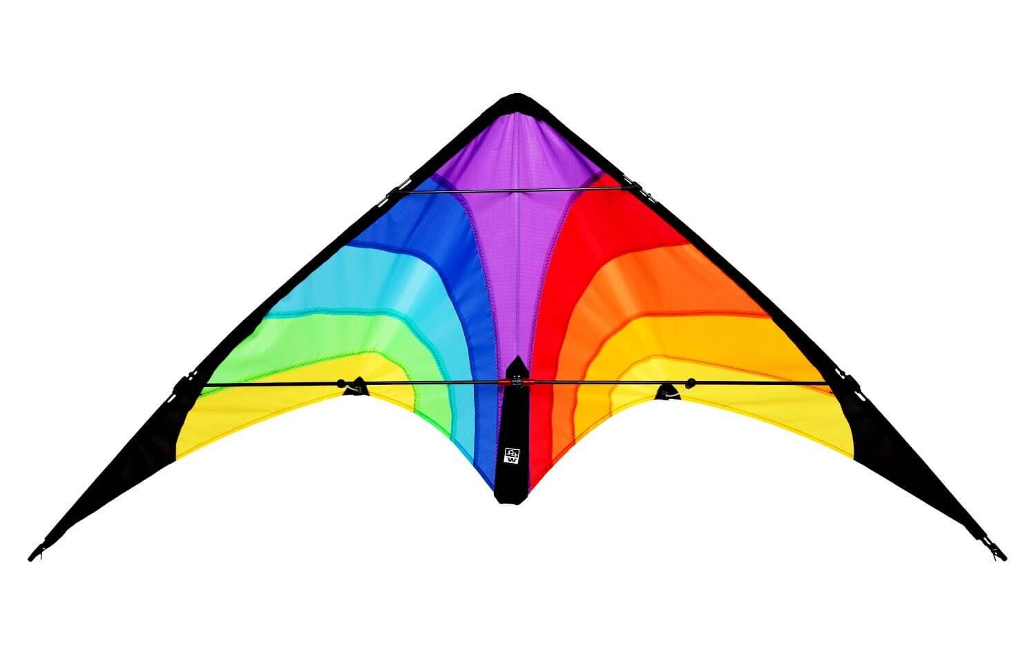 WOLKENSTÜRMER Lenkdrachen Fancy (regenbogen) - flugfertig inkl. Schnüre und Lenkschlaufen