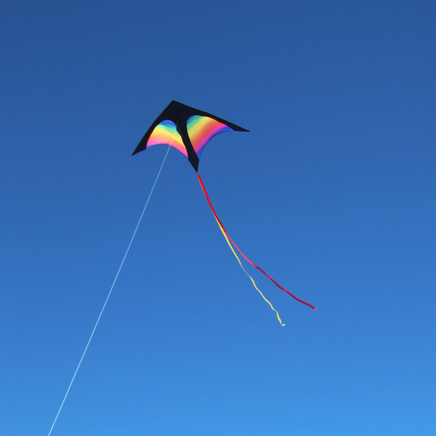 Kinderdrachen Delta Rainbow (bunt), Einleinerdrachen - flugfertig inkl. Schnur 4/7