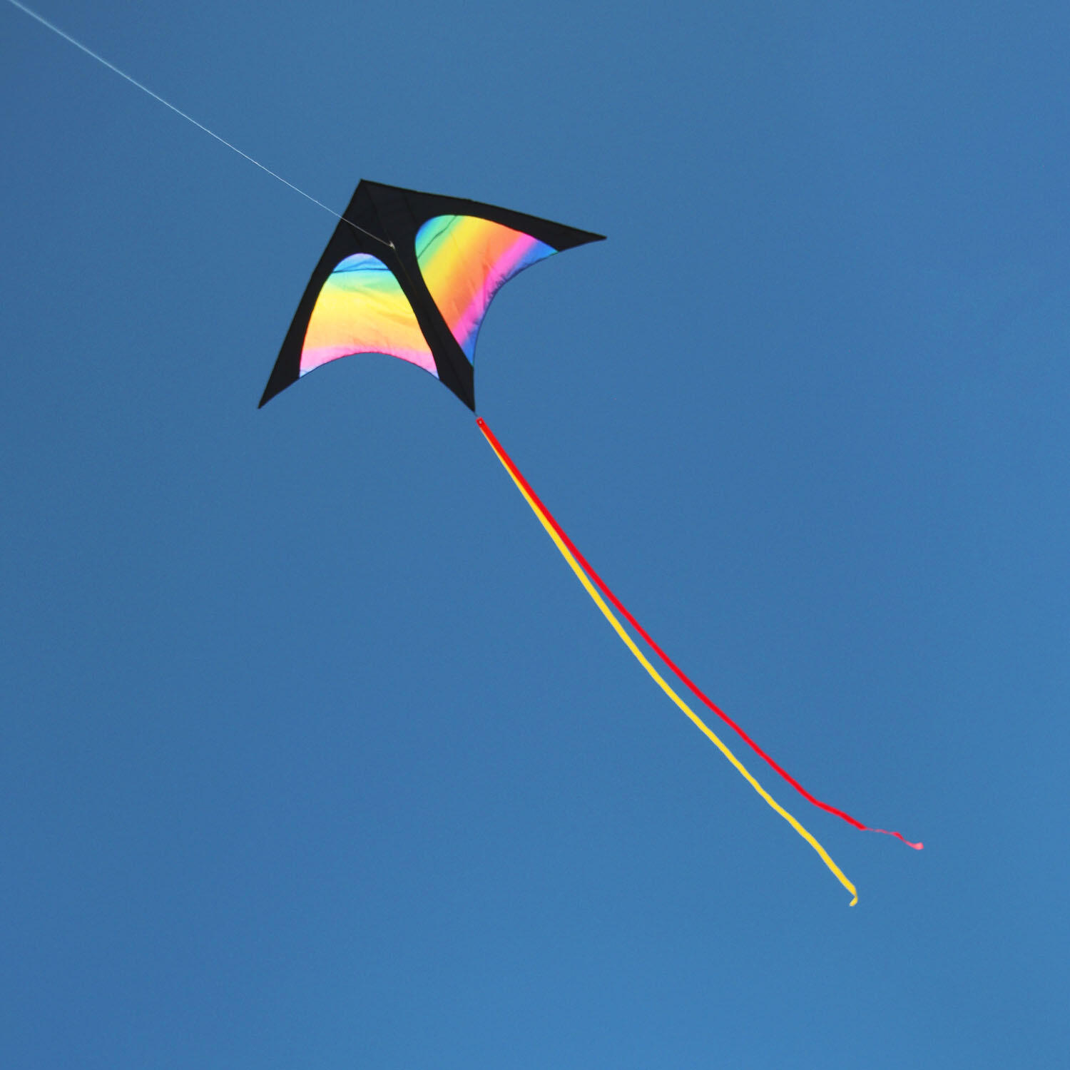 Kinderdrachen Delta Rainbow (bunt), Einleinerdrachen - flugfertig inkl. Schnur 2/7
