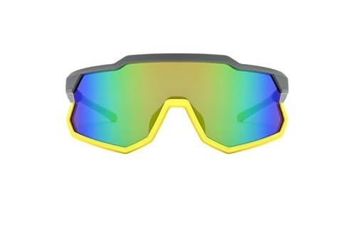 Occhiali da sole sportivi unisex - Protezione TR90 / UV400 (giallo) 3/5