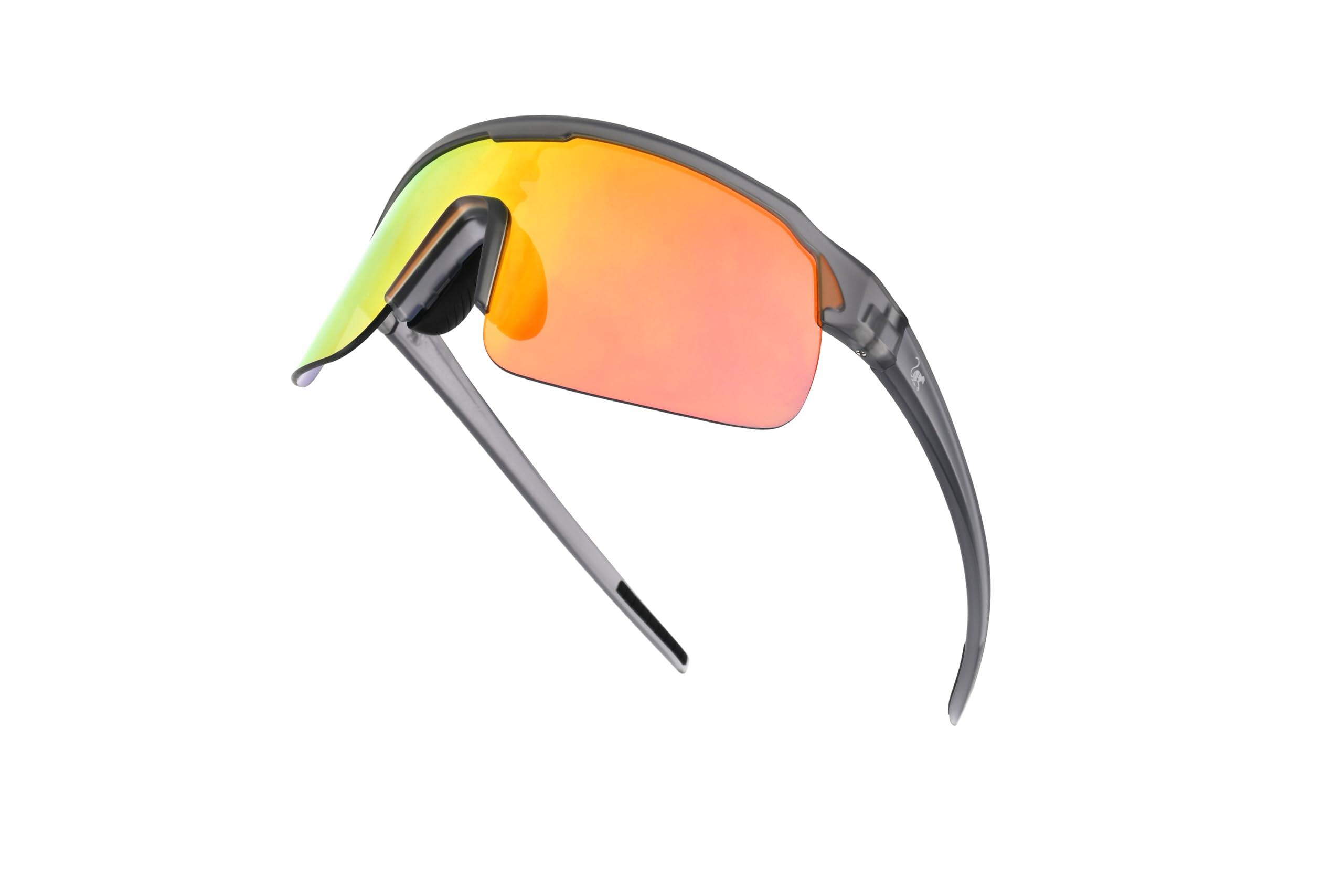 Lunettes de soleil sport unisexes – TR90 léger / Cyclisme et plein air (Orange) 4/5