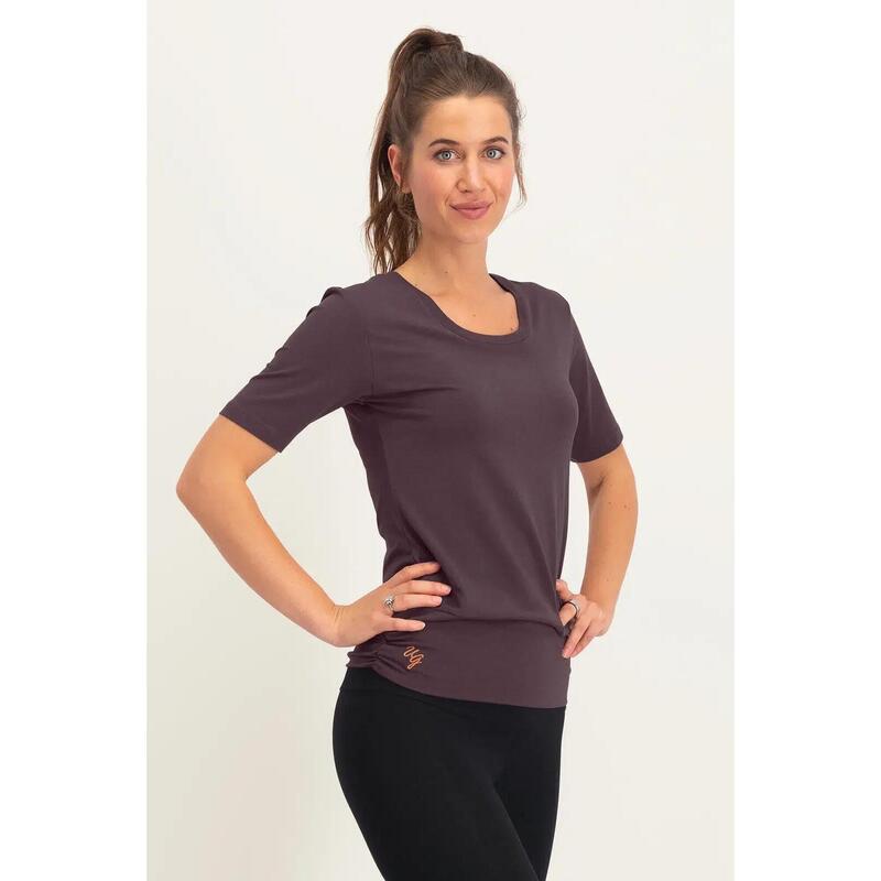 Kami Yoga Tee met heupband - Berry