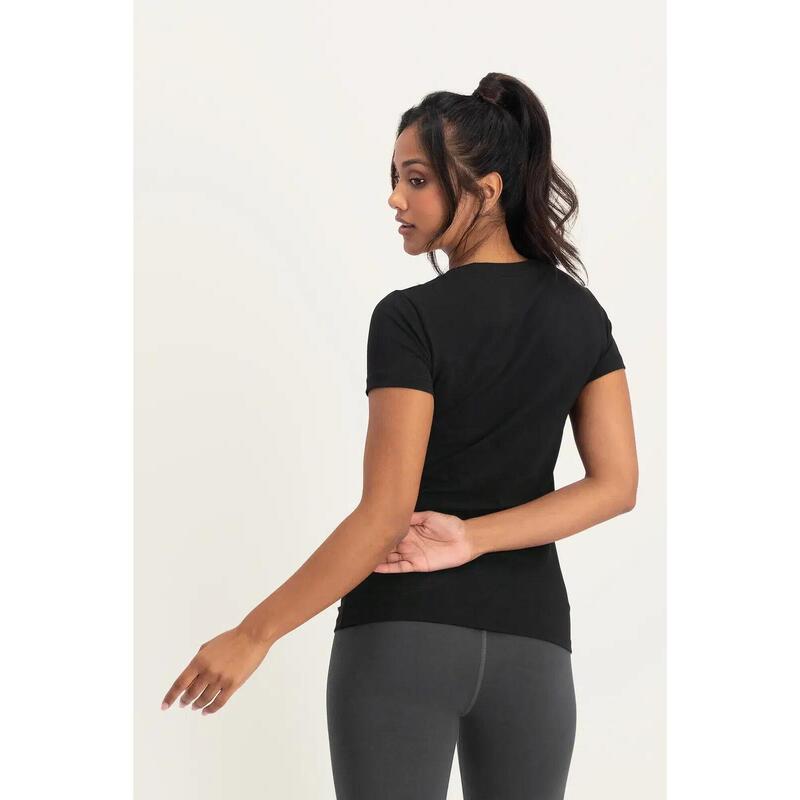 T-shirt de yoga Hamsa Core  - Noir Onyx