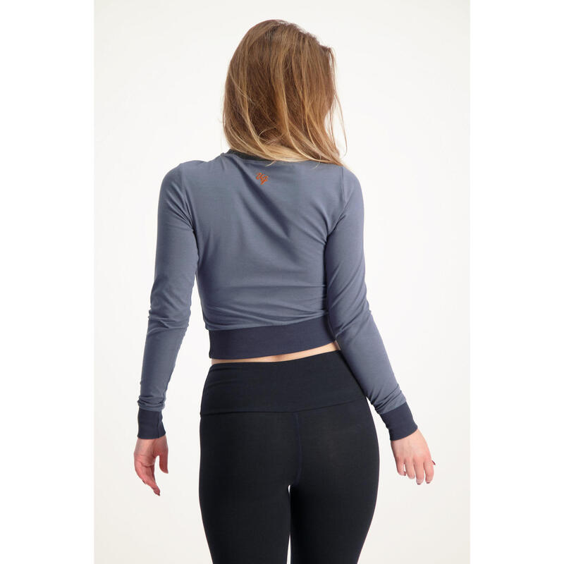 comfortabele Lakshmi Longsleeve Crop Top - Grijs