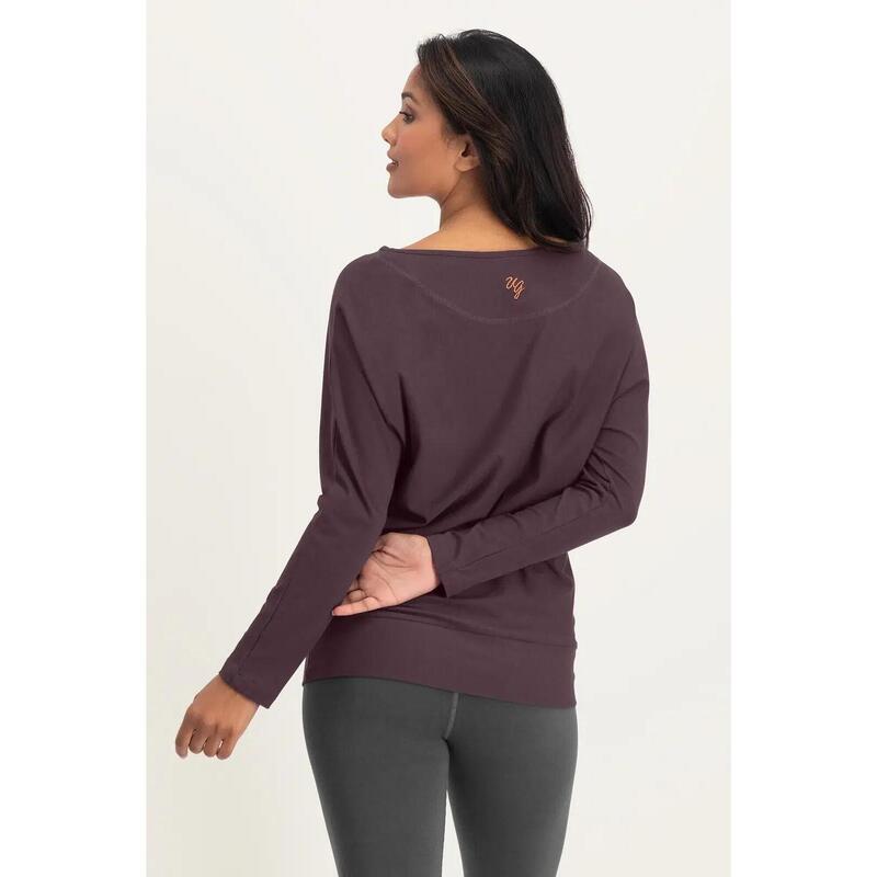 Loosefit batwing Budhi Longsleeve Yoga Shirt - Berry