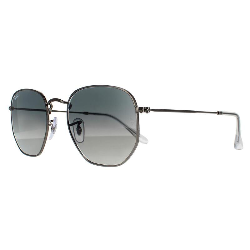 Ray Ban RB3548N zeshoekige zilveren zonnebril