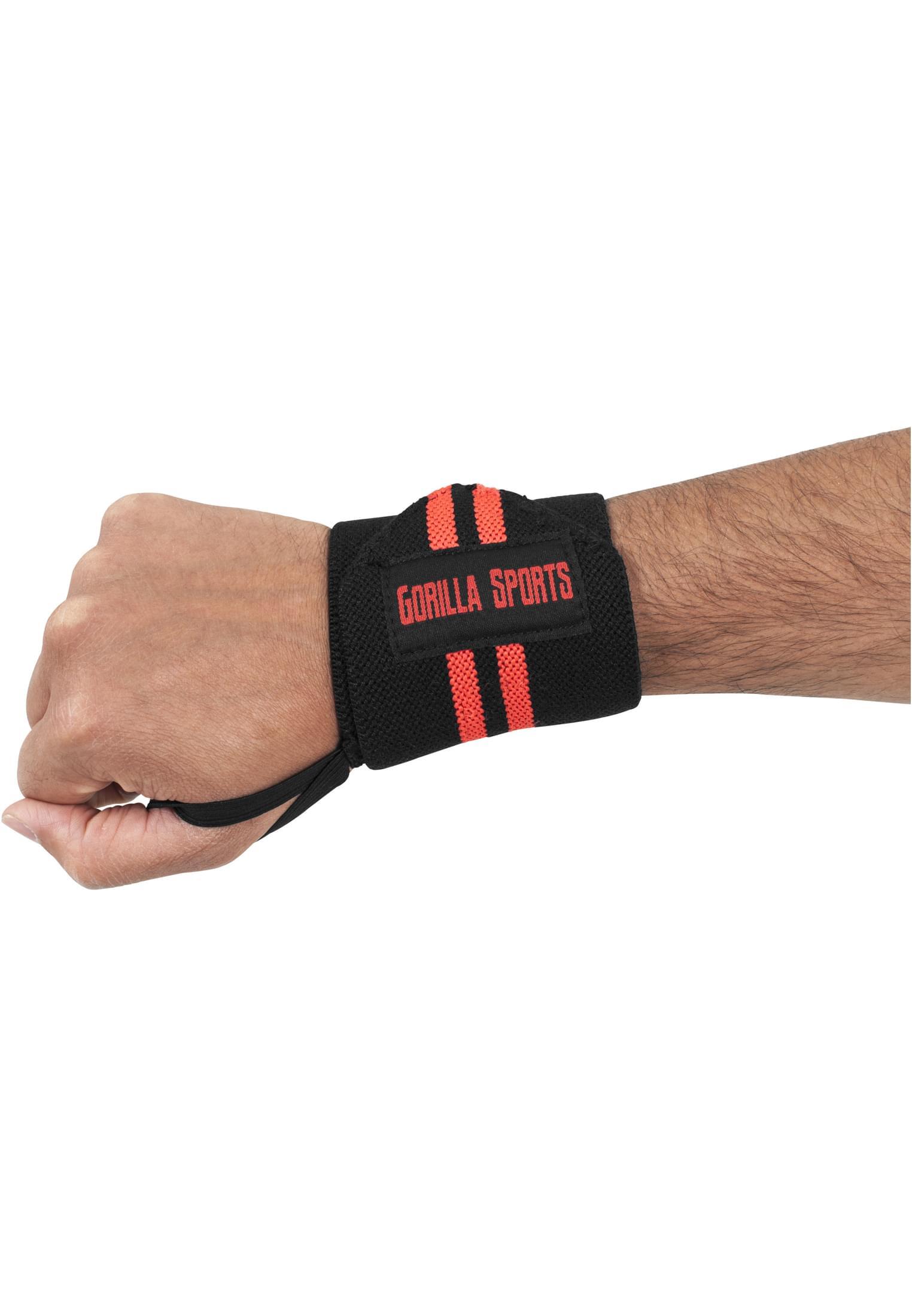GORILLA SPORTS Polsbanden - Katoen - Elastisch - Zwart/Rood