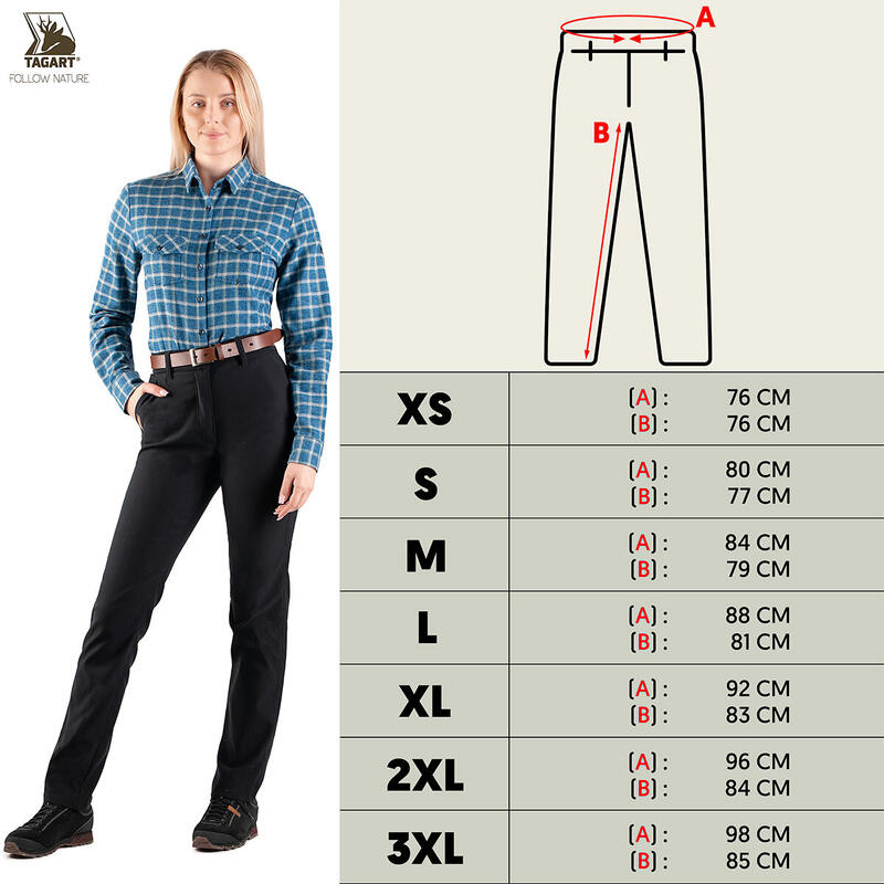 Pantaloni de teren pentru femei Tagart Falcon Black elastici