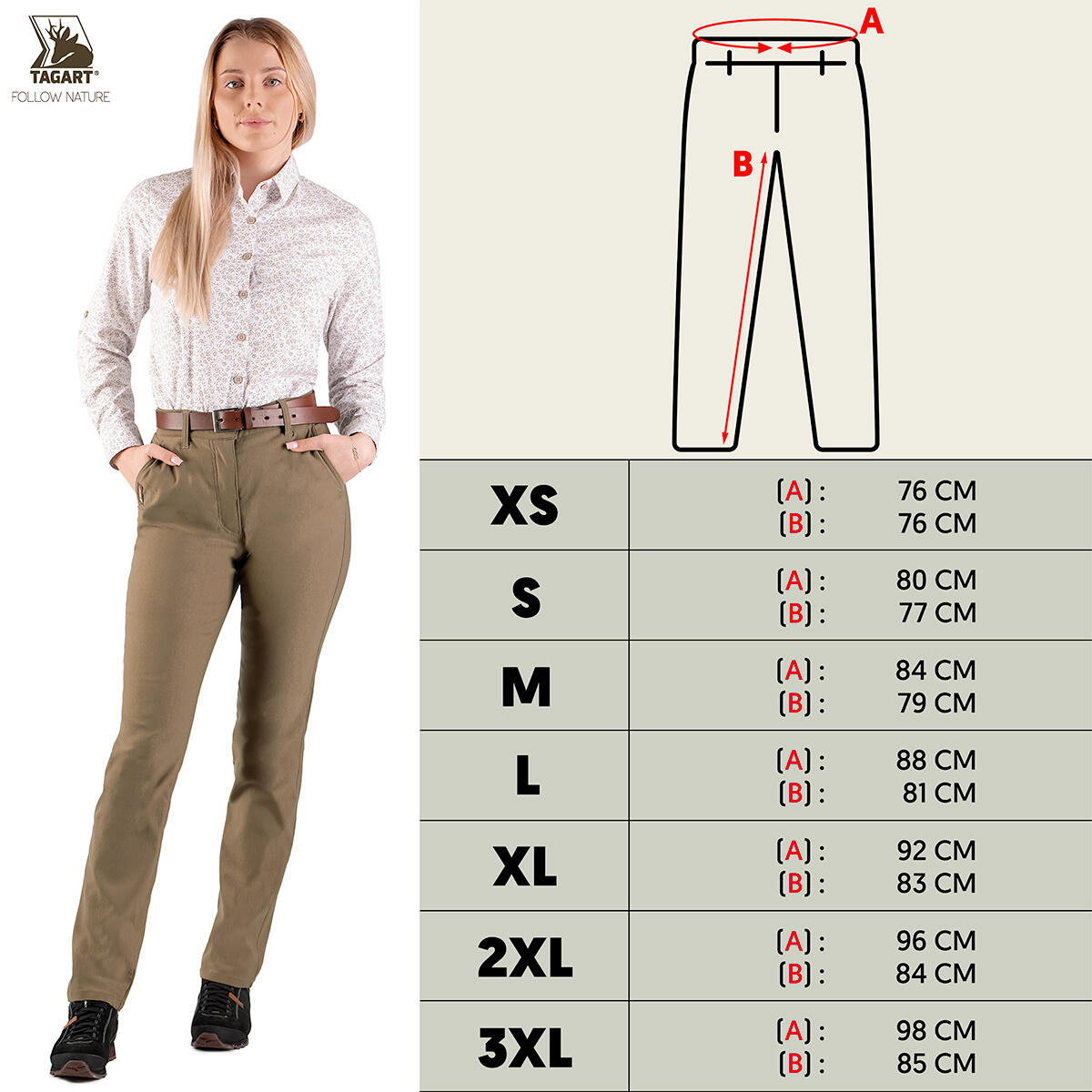 Pantalon de chasse pour femme Tagart Falcon Brown élastique 2/4