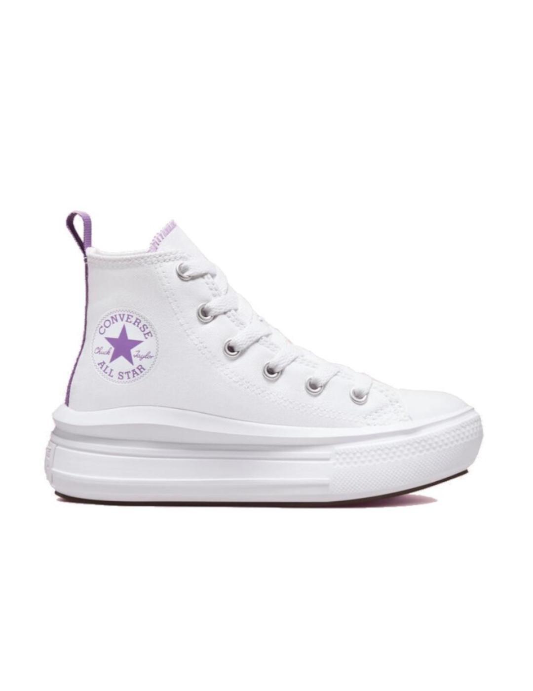 Chaussures pour fille Converse Move haute toile ps Blanc 3/4