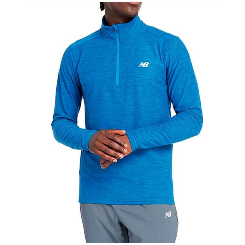 Camiseta para Hombre New balance Space dye 1/4 zip l/s  Azul