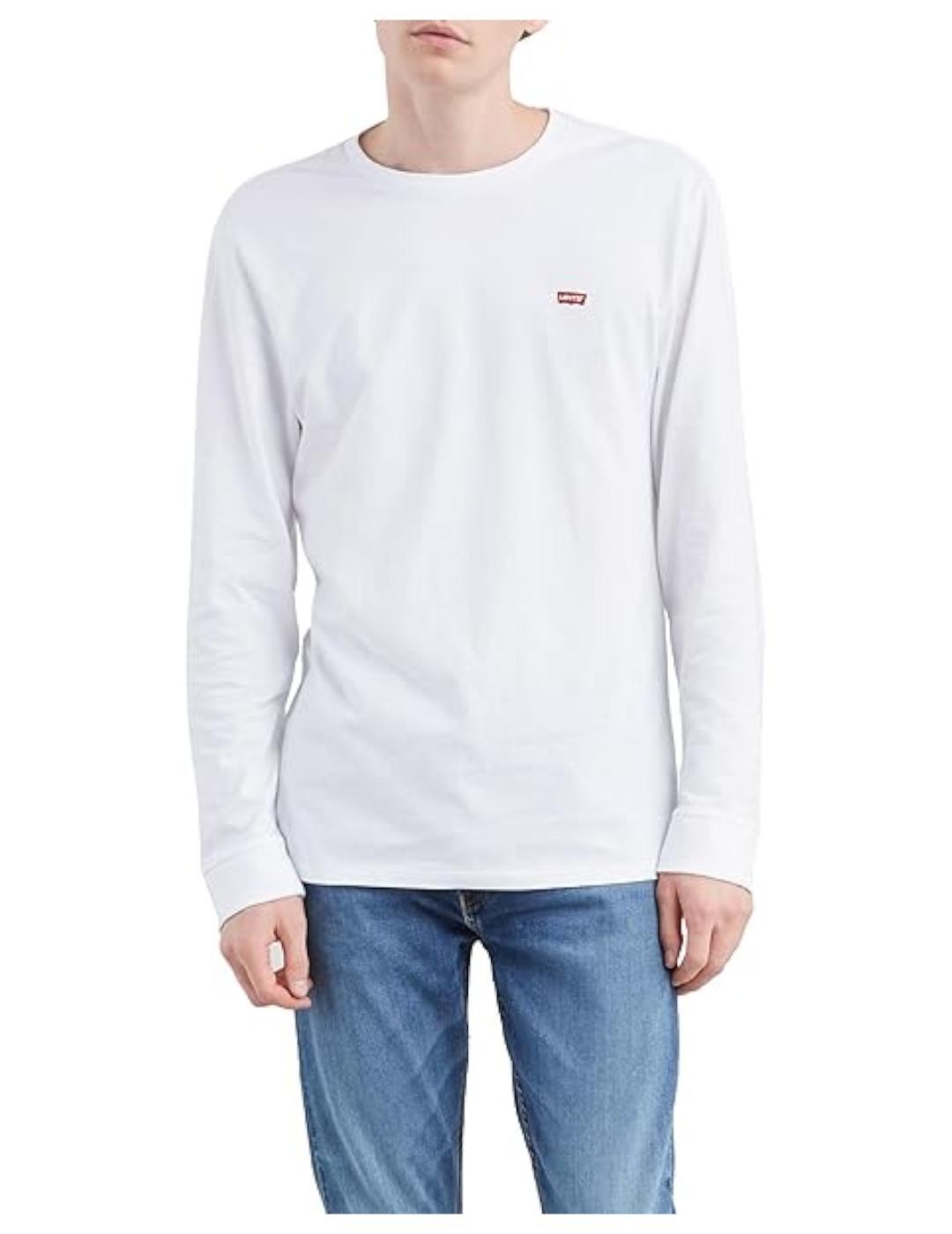 T-shirt pour homme Levi's Ls rouge ls original hm tee Blanc 1/5