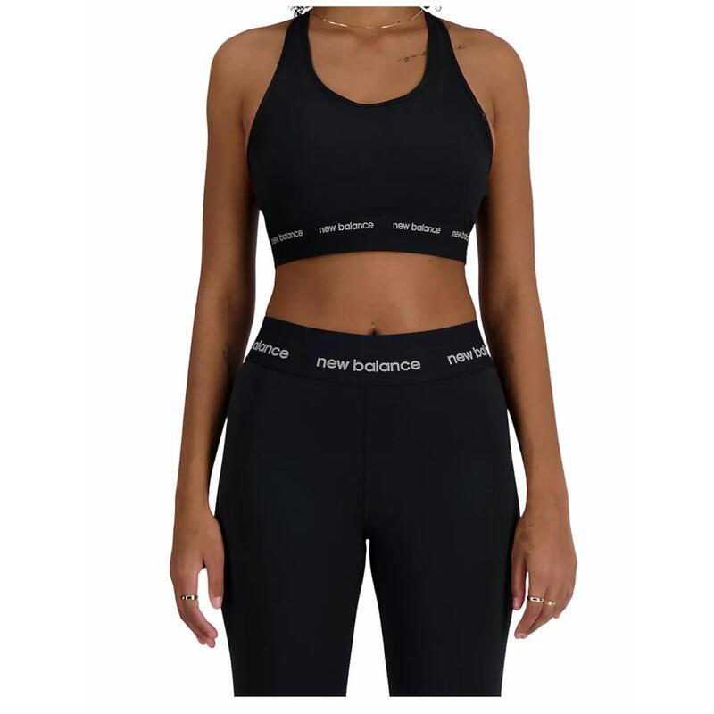 Top para Mujer New balance Sleek medium support sports Negro